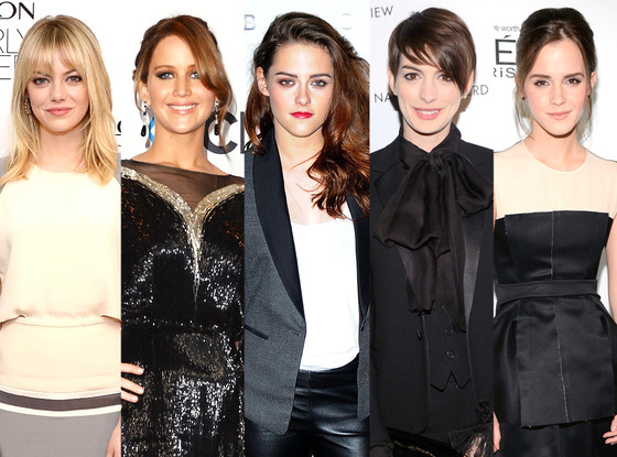 Emma Stone, Jennifer Lawrence, Kristen Stewart, Anne Hathaway, Emma Watson Emma Stone, Jennifer Lawrence, Kristen Stewart, Anne Hathaway, Emma Watson